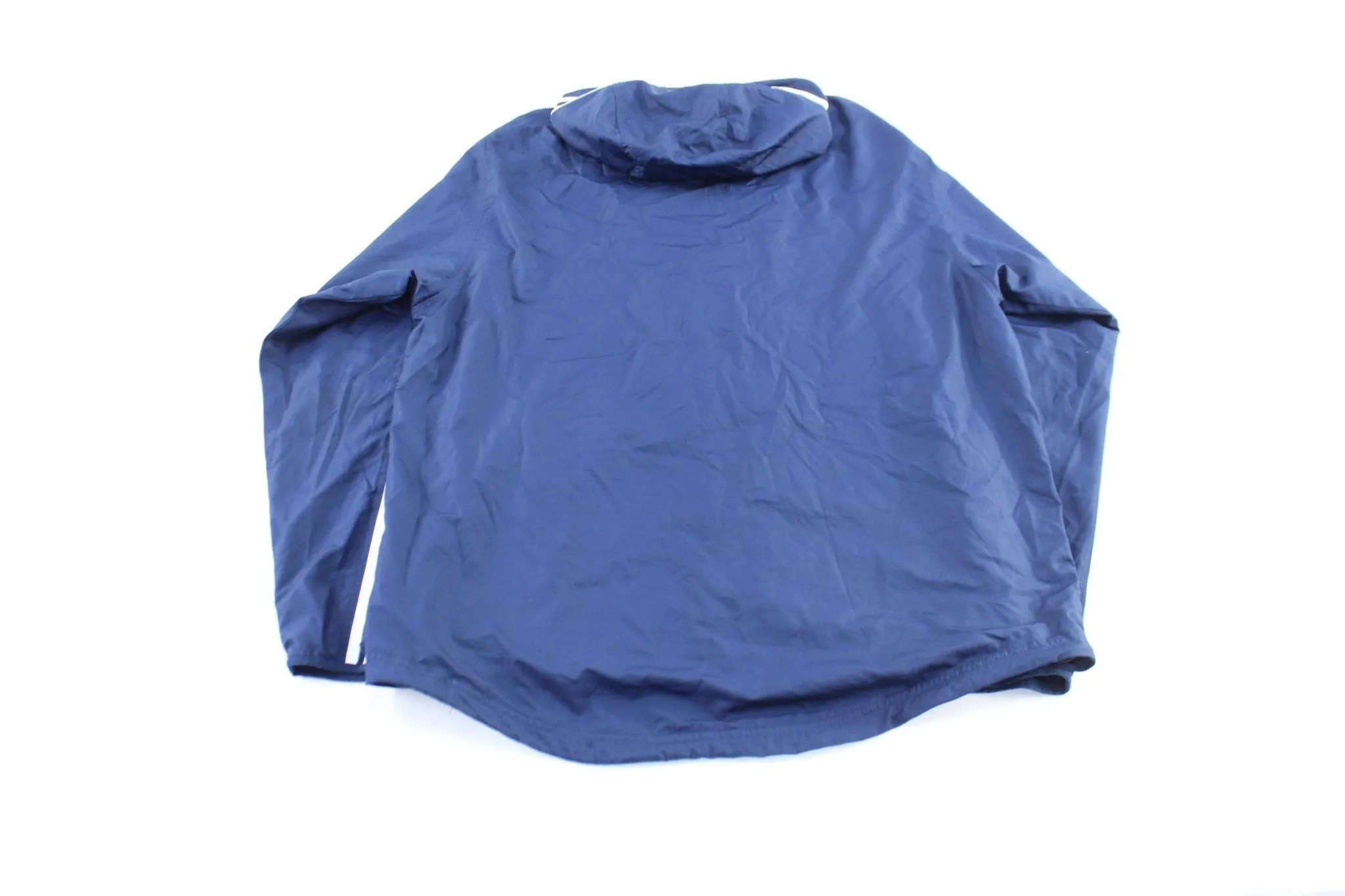 Adidas Embroidered Logo Blue & White Striped Hooded Jacket