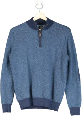 Belford Blue Half-Zip Sweater L