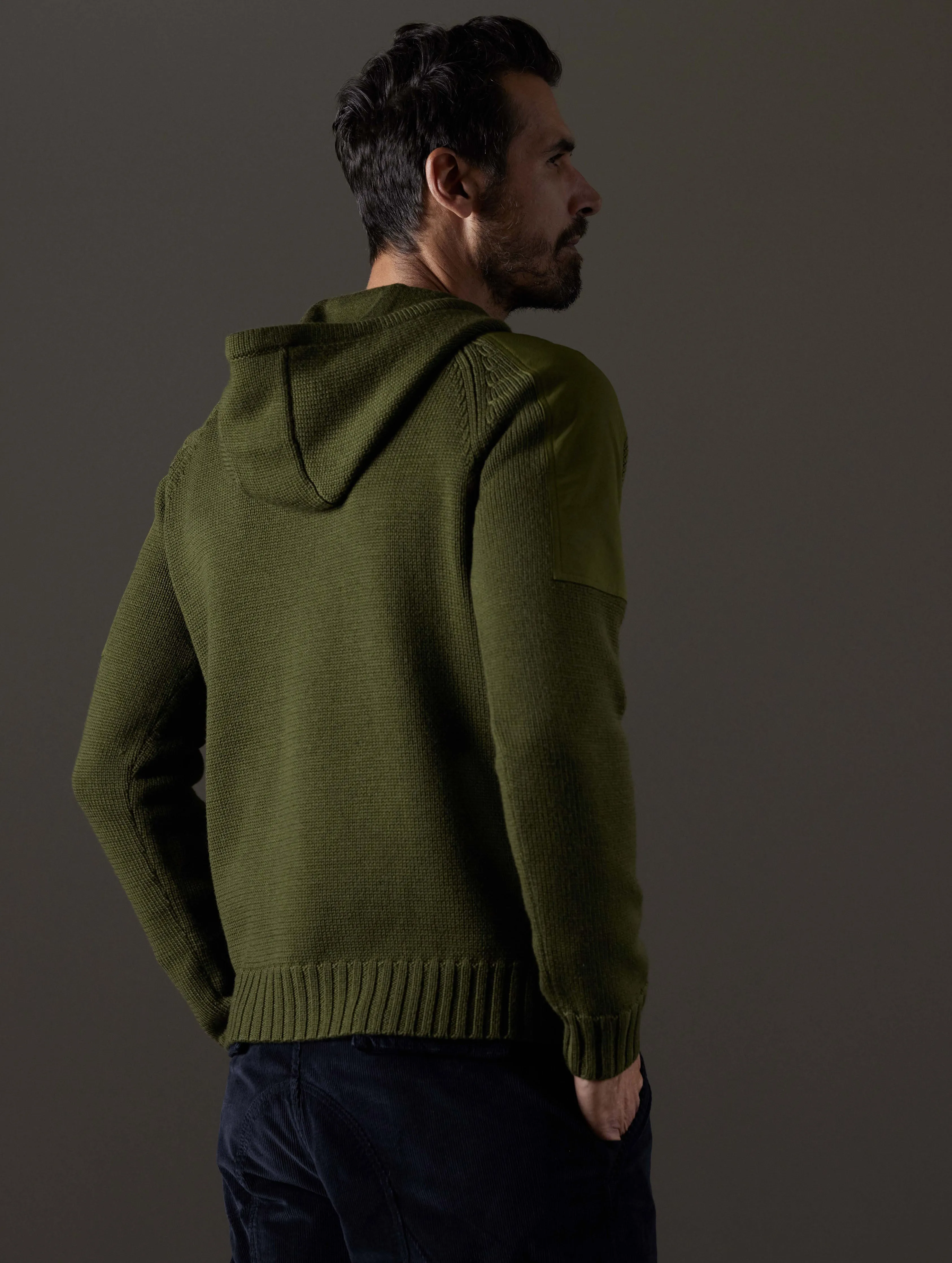 Benson Hooded Sweater - Command Green