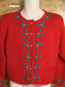 Cheap Red Ugly Christmas Sweater with Ivy