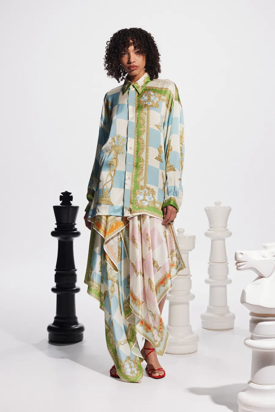 Checkmate Silk Shirt Multi