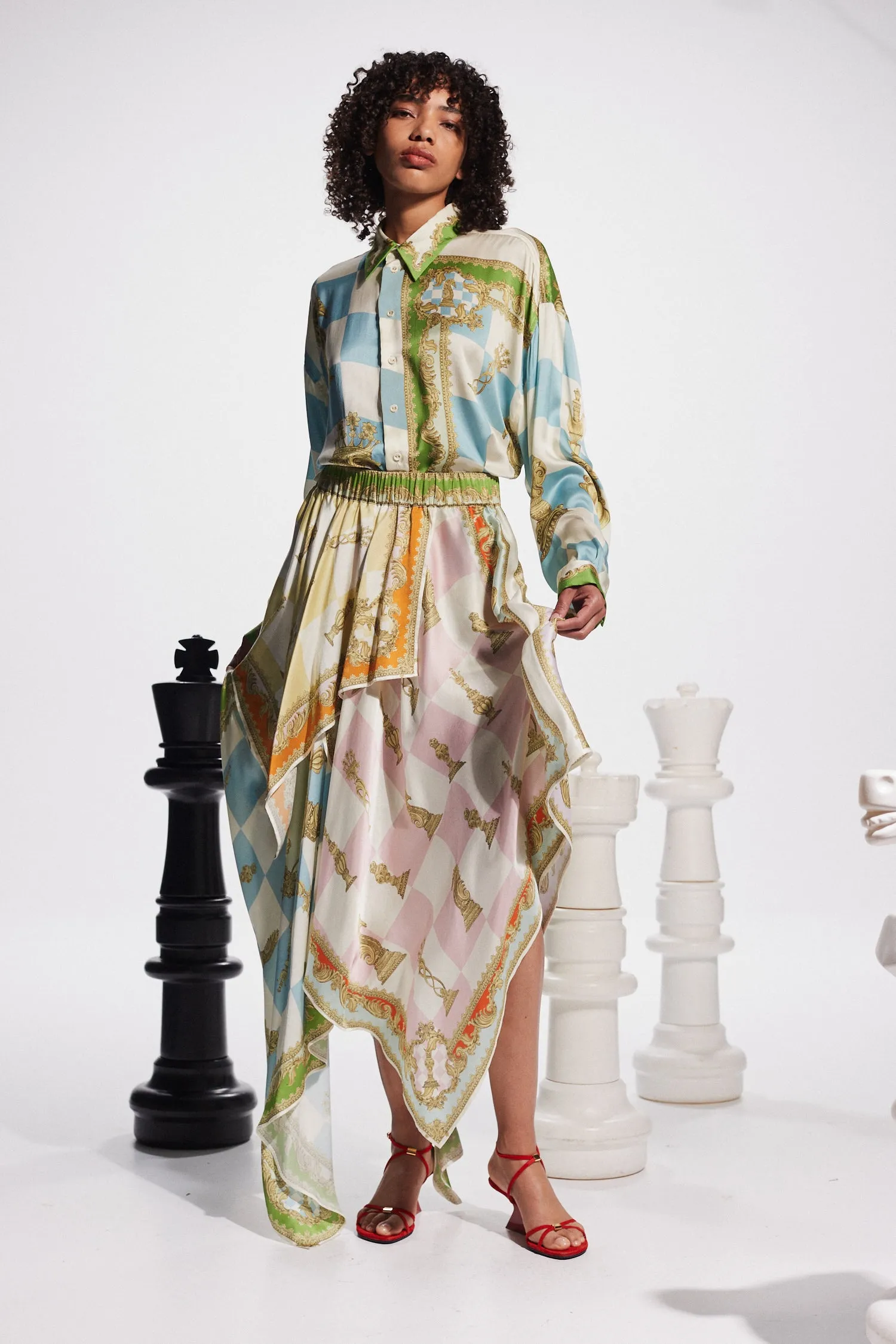 Checkmate Silk Shirt Multi