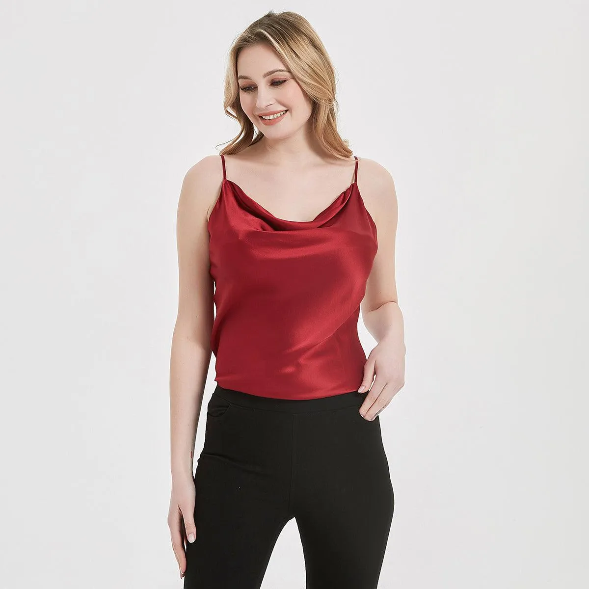 Classic Swing Collar Womens Silk Cami Top 22 MM  Silk Camisole Sleeveless Silk Top Blouse