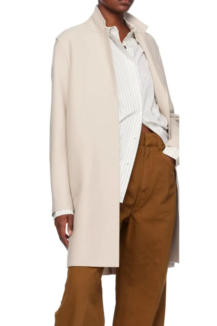Cocoon Coat Pressed Wool Cream