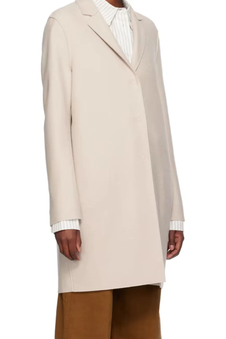 Cocoon Coat Pressed Wool Cream