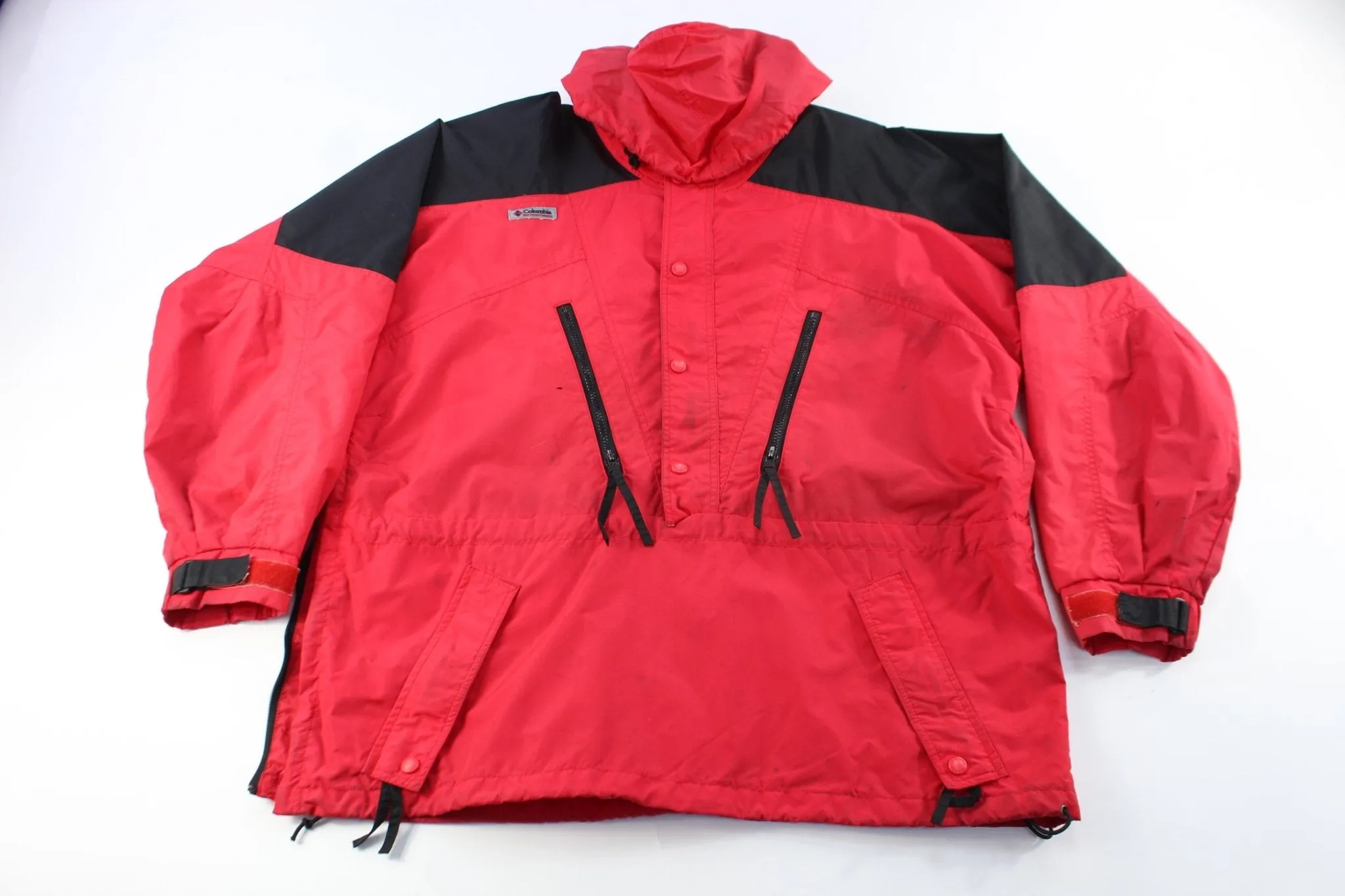 Columbia Sportswear Company Logo Patch Red & Black Zip Up Jacket
