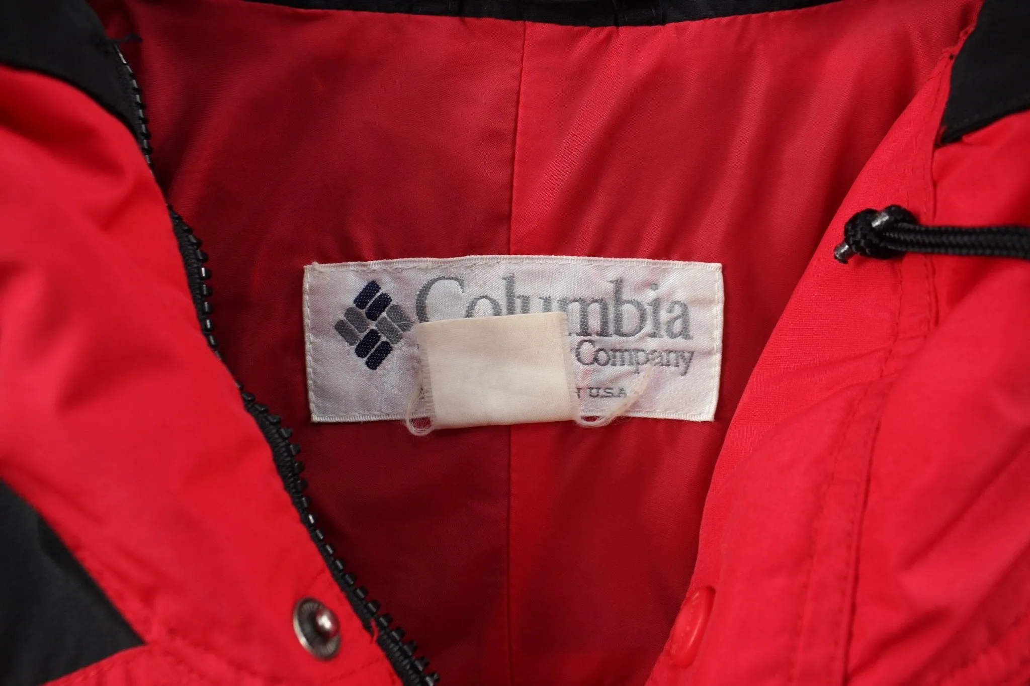 Columbia Sportswear Company Logo Patch Red & Black Zip Up Jacket