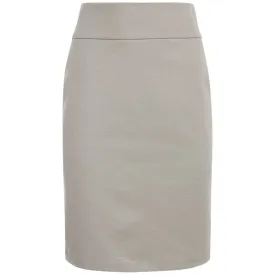 Cotton Knit Pull-on Skirt in Stone