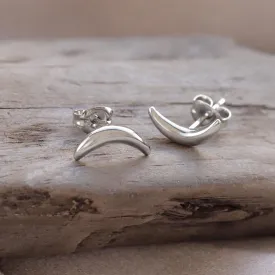 Crescent Moon Stud Earrings