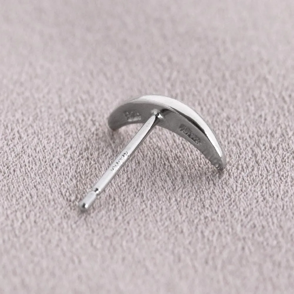 Crescent Moon Stud Earrings