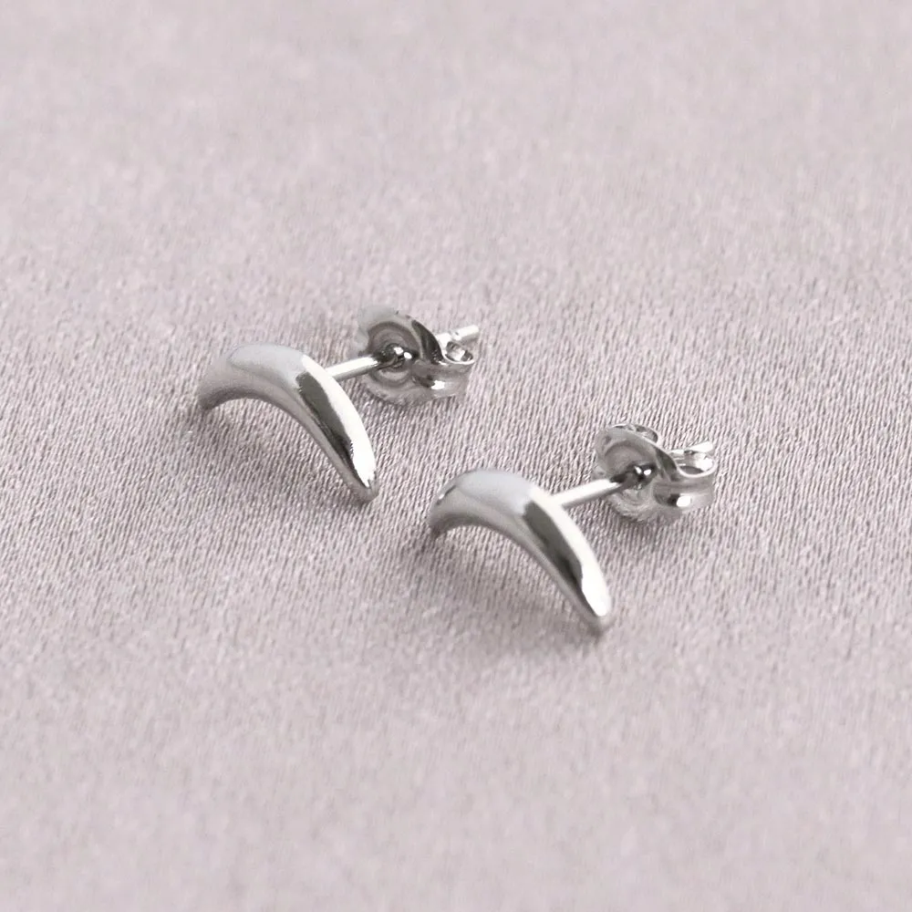 Crescent Moon Stud Earrings