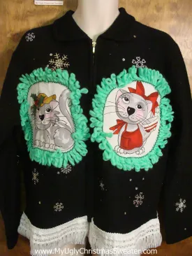 Delicate Snowflakes Cat Christmas Sweater