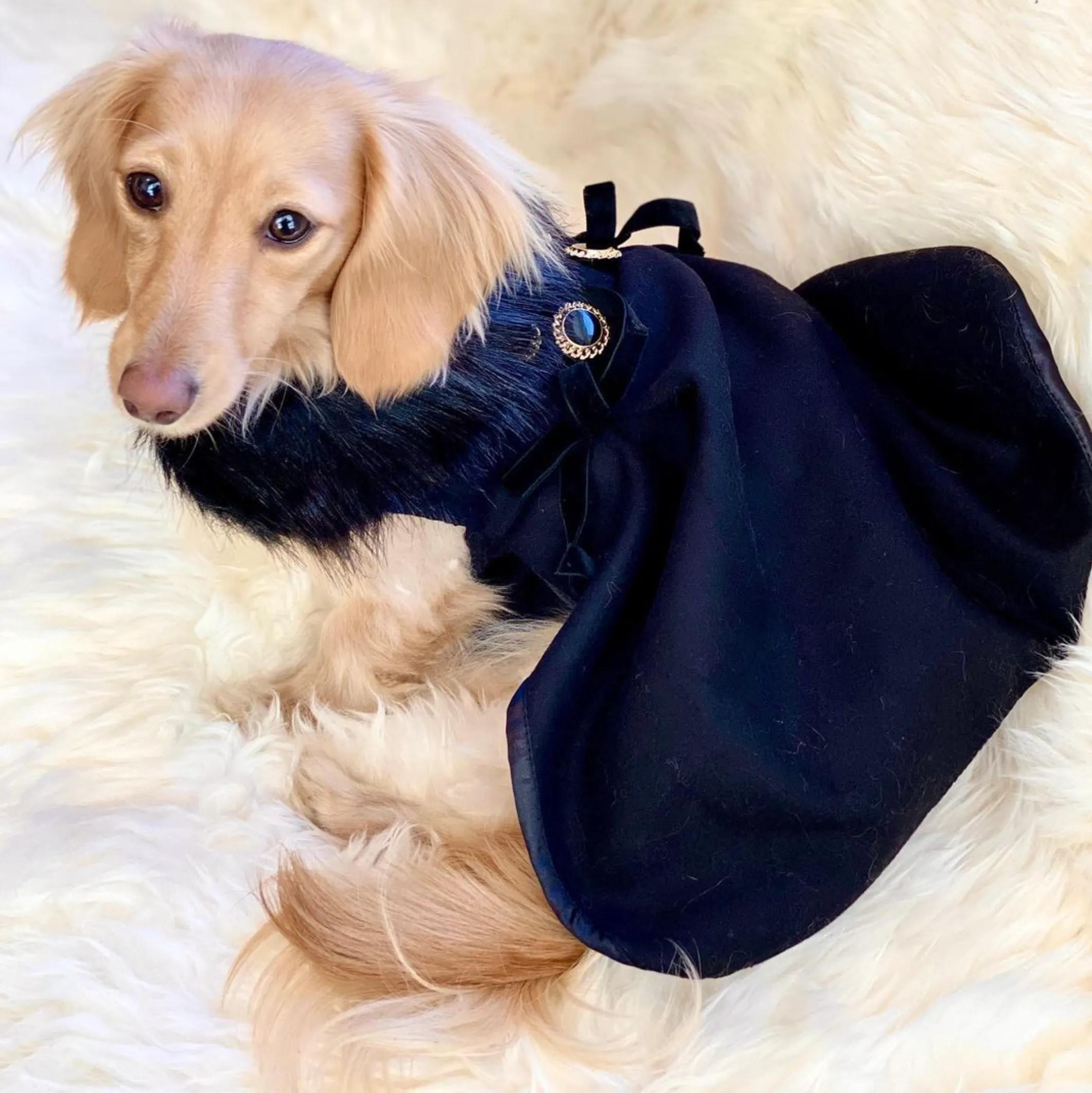 Designer Coat | Fancy Black Wool