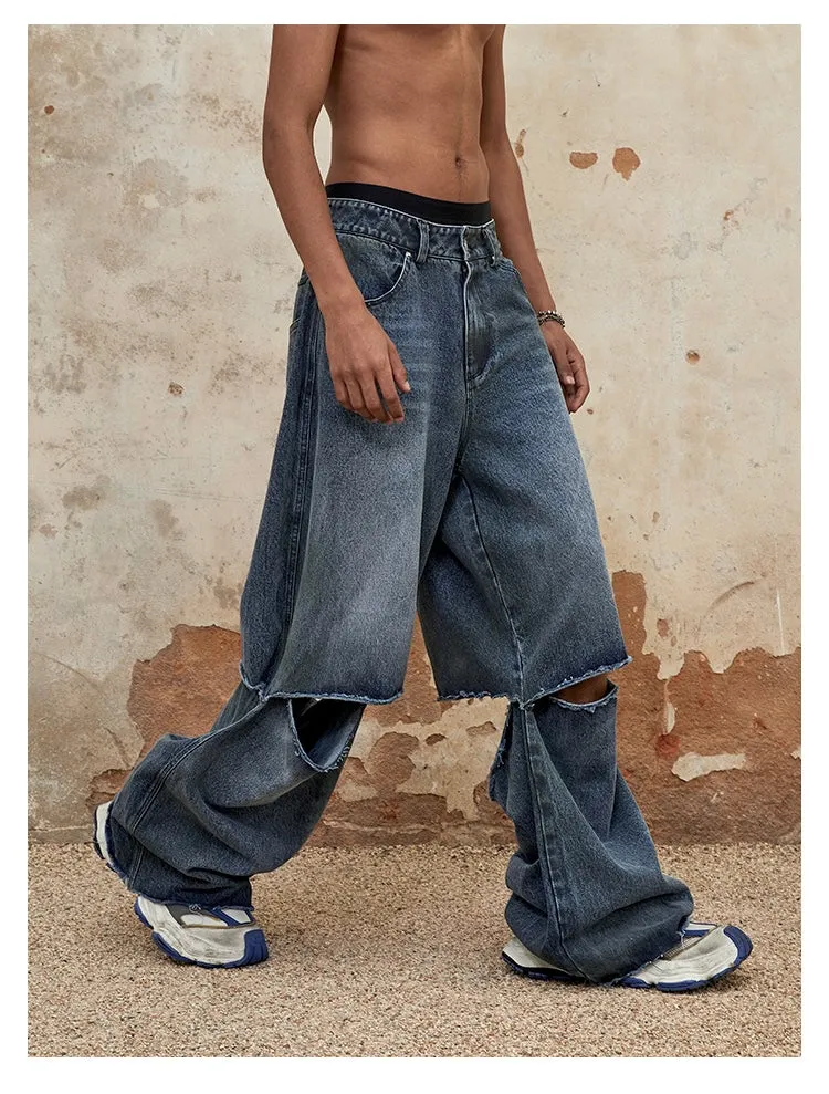 Detachable Loose Casual Jeans
