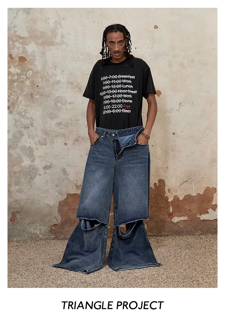 Detachable Loose Casual Jeans