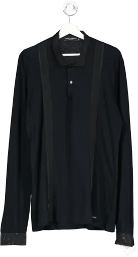 Dolce & Gabbana Black Long Sleeved Polo Shirt UK XXL
