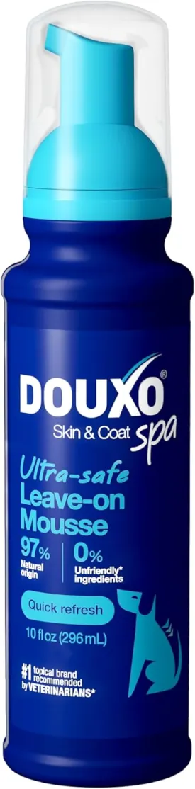 DOUXO Skin & Coat SPA - Ultra-Safe Quick Refresh Leave-on Mousse for Dogs, 10 fl oz, Safely Cleans and Refreshes The Coat, Leaves The Coat Soft, Radiant and Smelling Great, Skin-Friendly Formula