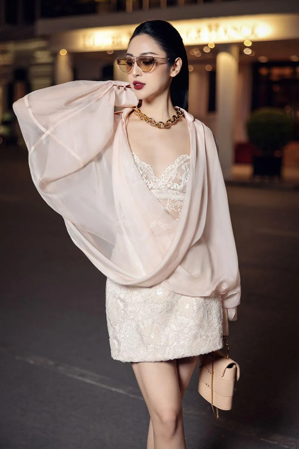 Edana Blouson Batwing Sleeved Silk Shirt