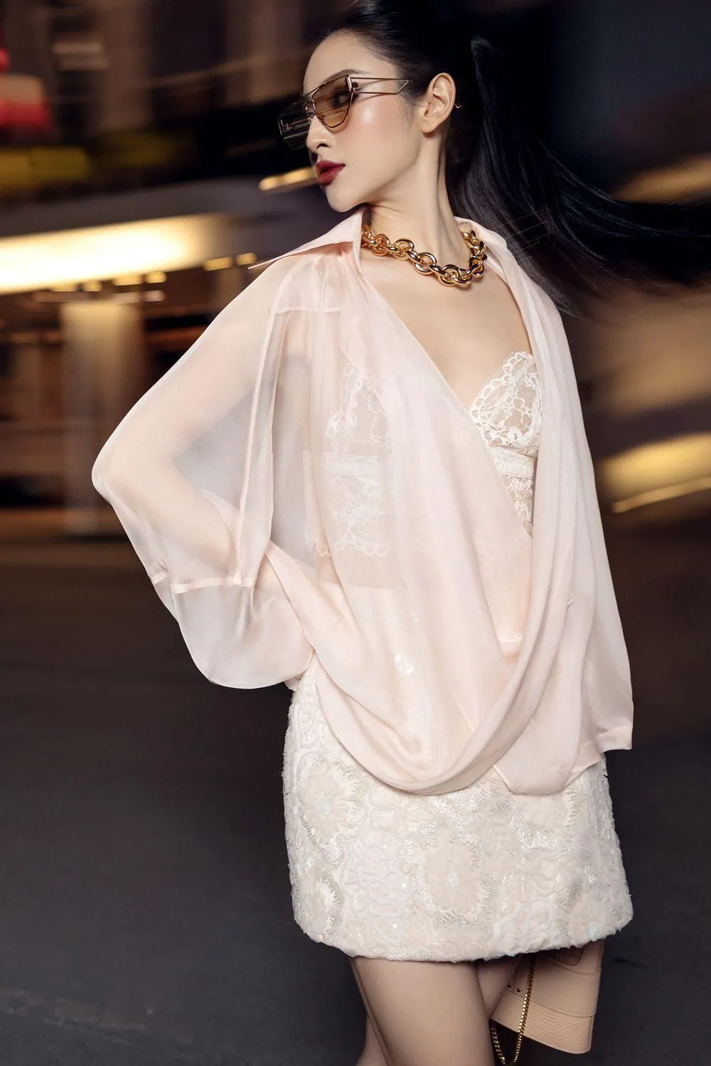 Edana Blouson Batwing Sleeved Silk Shirt