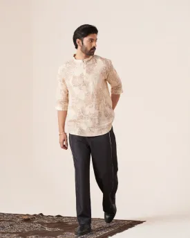Eternal Whispers (Pure Linen 3/4 Sleeve Shirt)  AddysForMen
