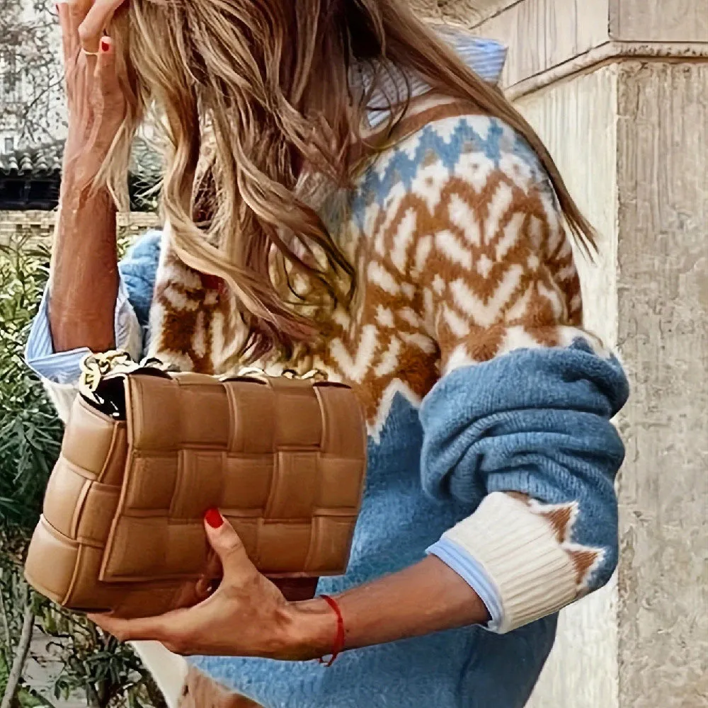 Fashion Loose Round Neck Ethnic Sweater