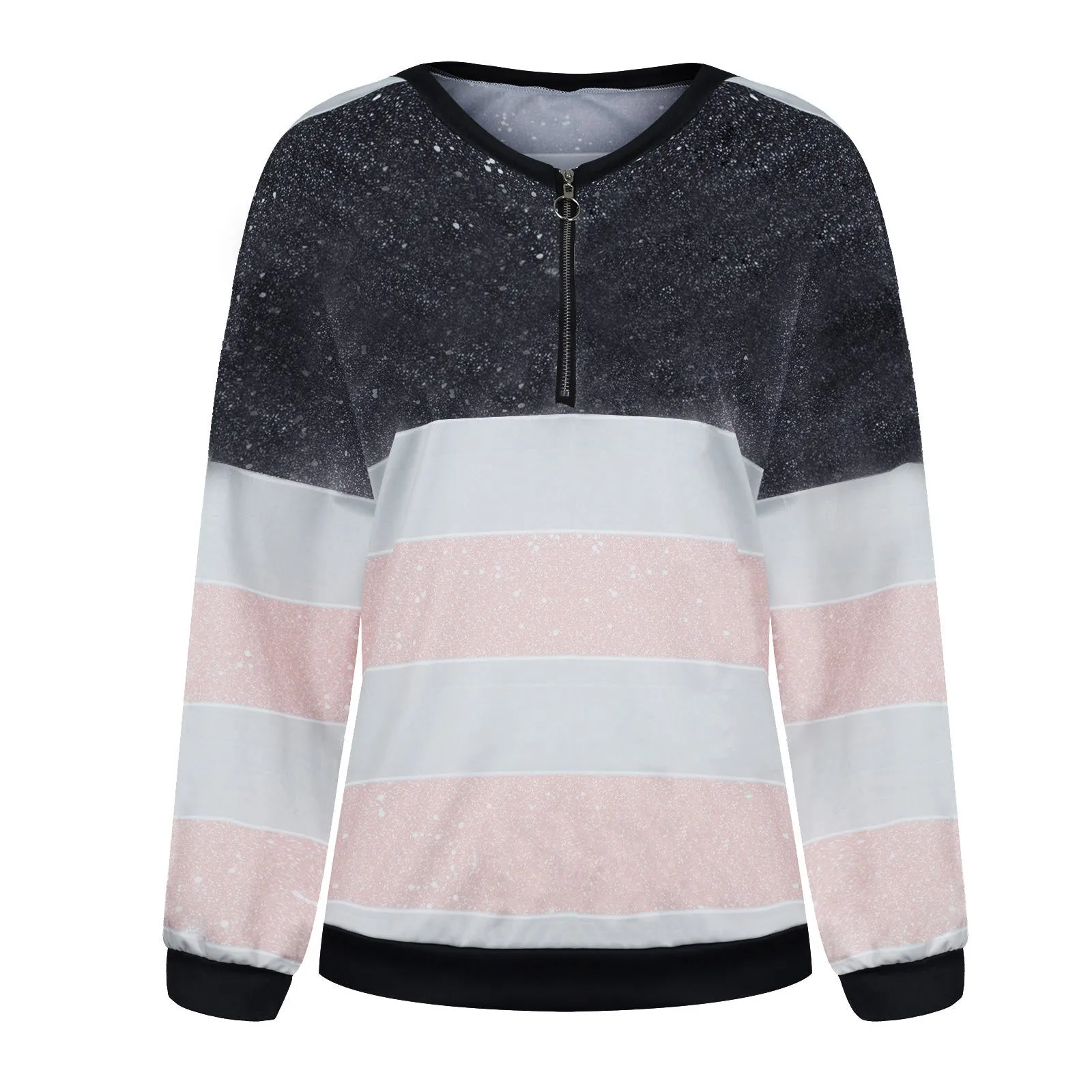 Fashion Striped Starry Sky Print Sweater