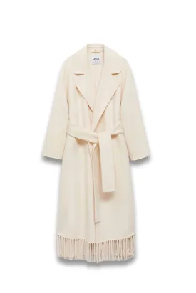 Fringe Wool-blend Coat