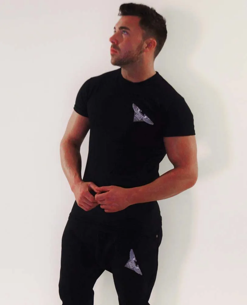 Gods Gift Embroidered Logo Crew - Black