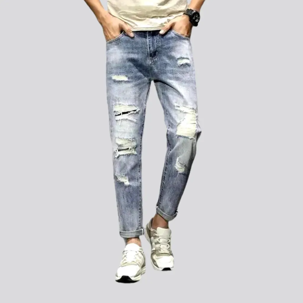 Grunge men's loose jeans