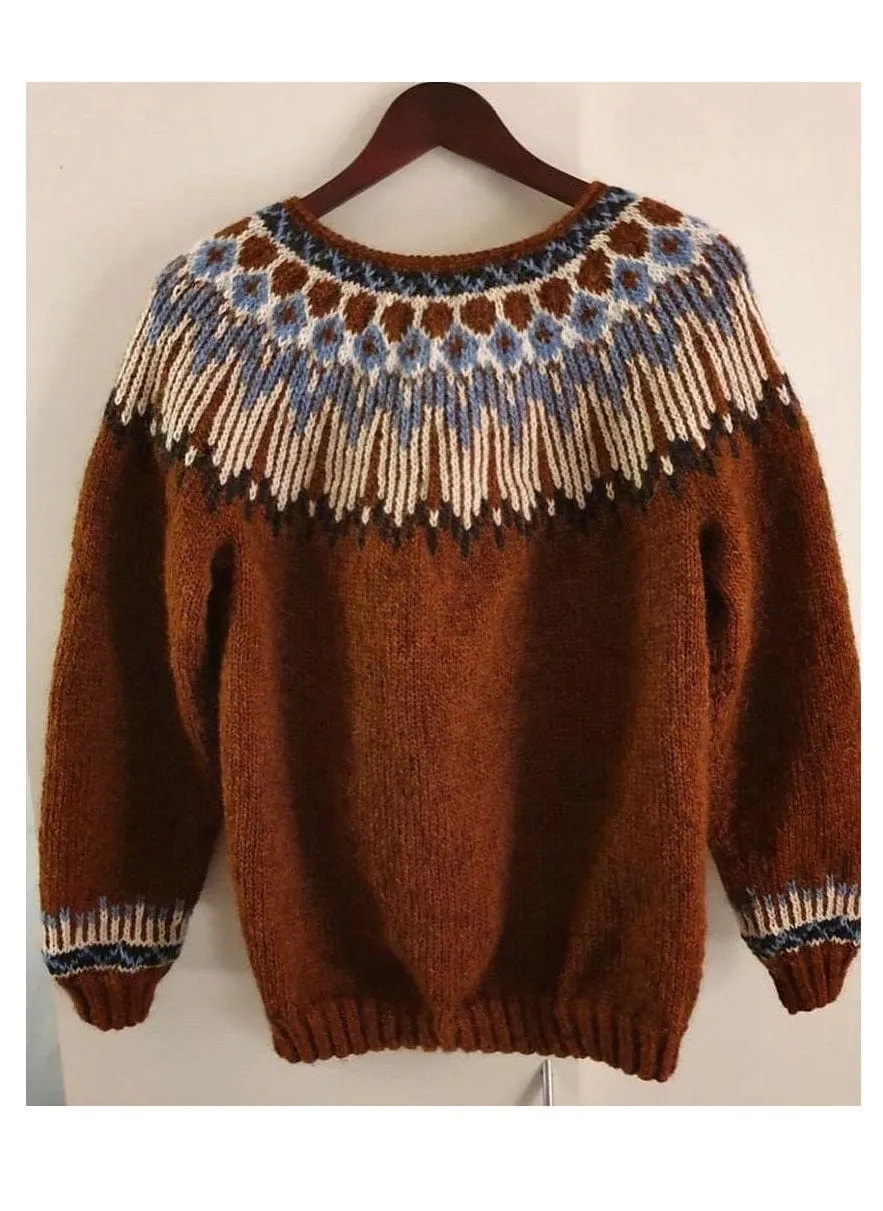 Hopi Rust Lettlopi sweater - Knitting Kit