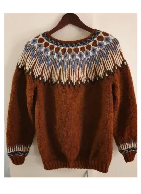 Hopi Rust Lettlopi sweater - Knitting Kit