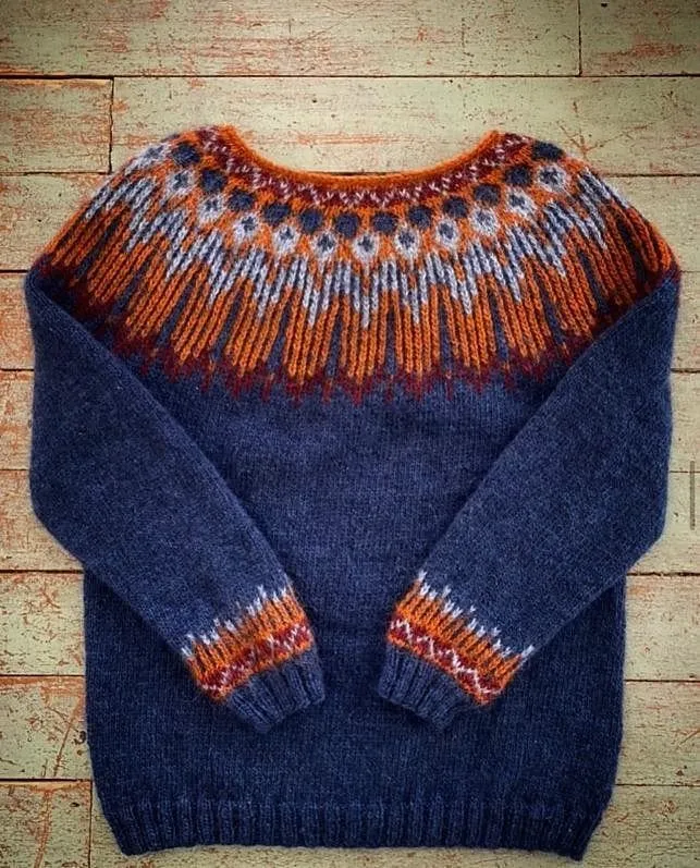 Hopi Rust Lettlopi sweater - Knitting Kit