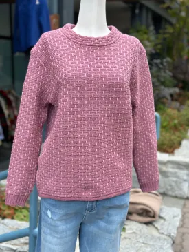 Irish - Basket Weave Sweater - Pink