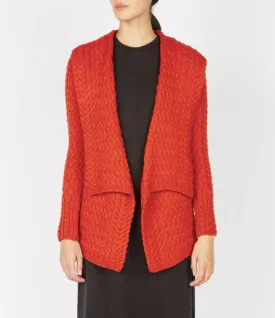 Irish -  Glenross Waterfall Cardigan - Orange Marl