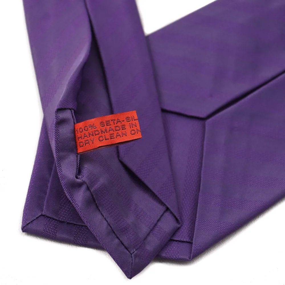 Isaia Purple Ribbon Striped Silk Tie