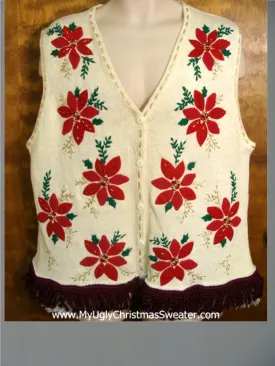 Its Raining Poinsettias Christmas Sweater Vest