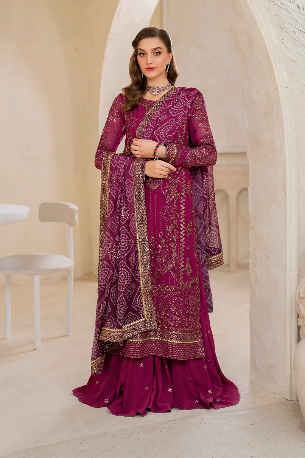 IZNiK Chinon Luxury Formals – CC-45 Embroidered Chiffon