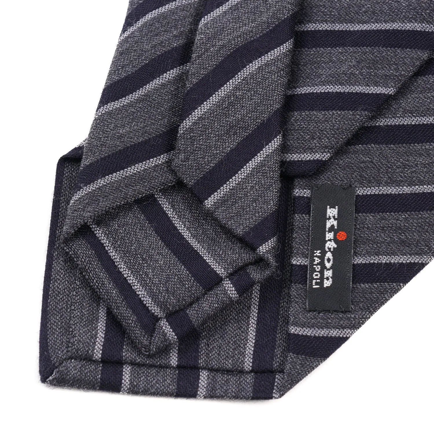 Kiton Striped Wool and Silk Necktie
