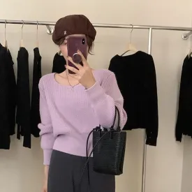 Knit Sweater With U-Neck