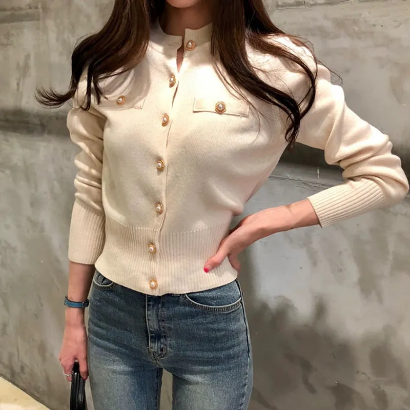 Knitted Long-sleeved Cardigan