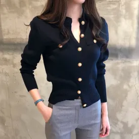 Knitted Long-sleeved Cardigan