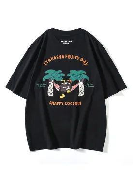 Loose Embroidery Print Men'S T-Shirts