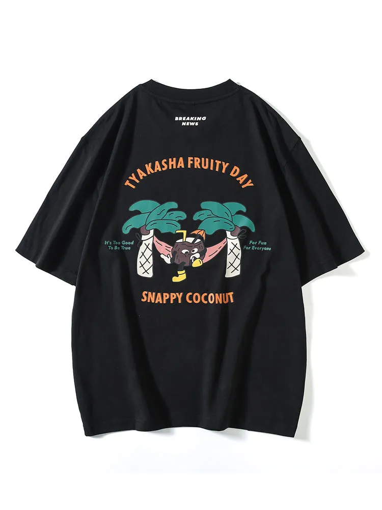 Loose Embroidery Print Men'S T-Shirts