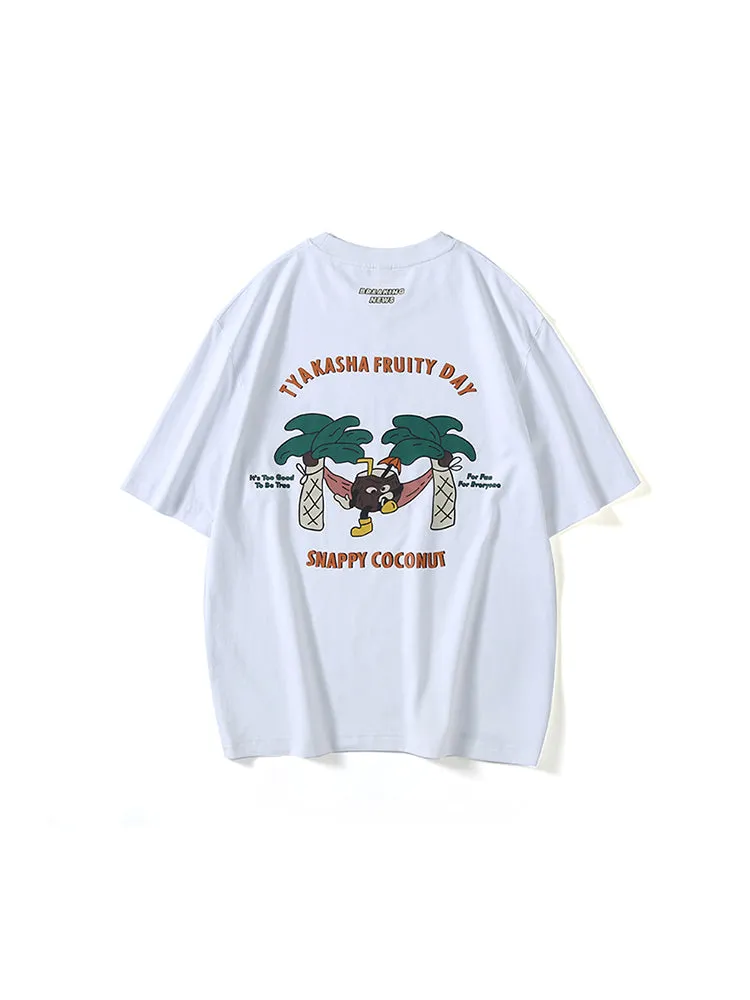 Loose Embroidery Print Men'S T-Shirts