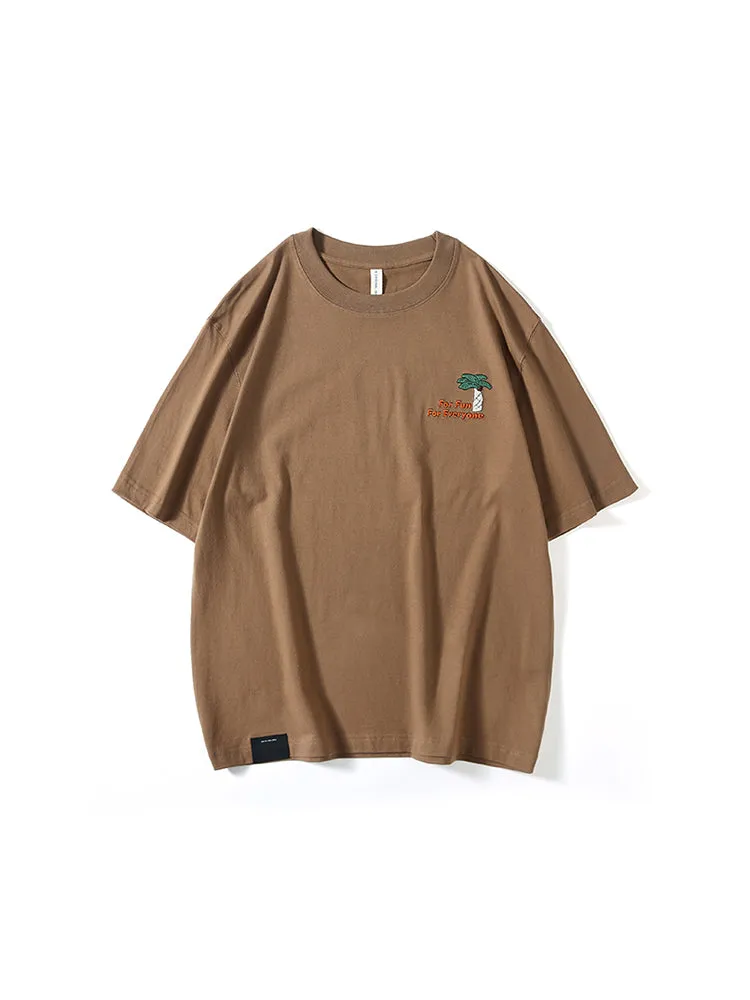 Loose Embroidery Print Men'S T-Shirts