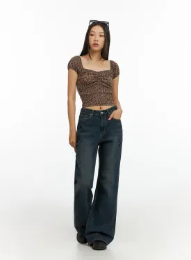 Loose Fit Bootcut Jeans IL409