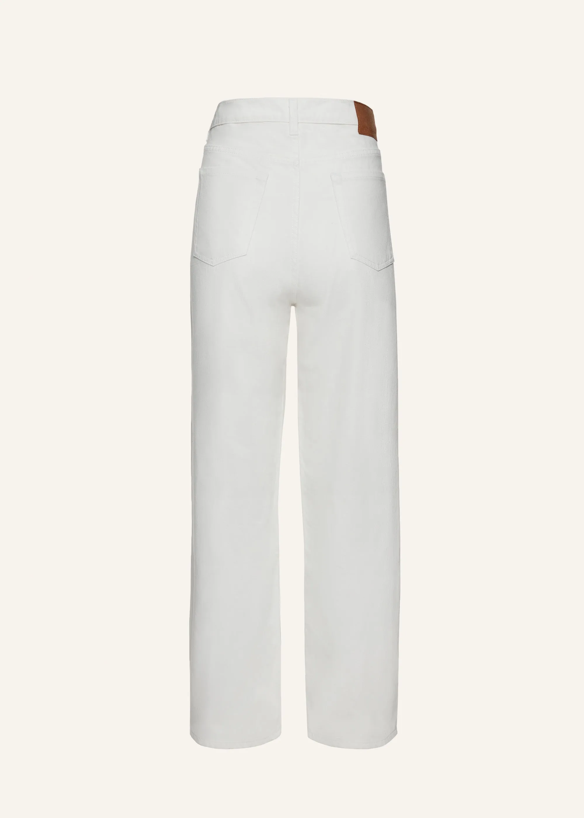 Loose leg denim pants in white