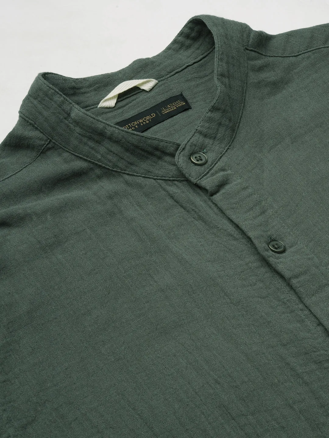 Men's Grey Cotton Loose Fit Shirt