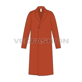 Mens Top Coat Flat Sketch