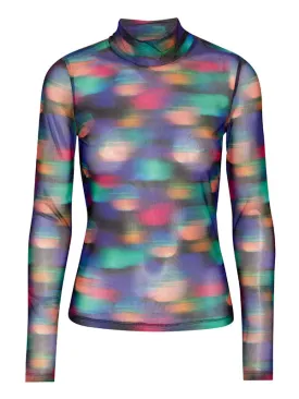 Mesh Turtleneck - Blurry Dots